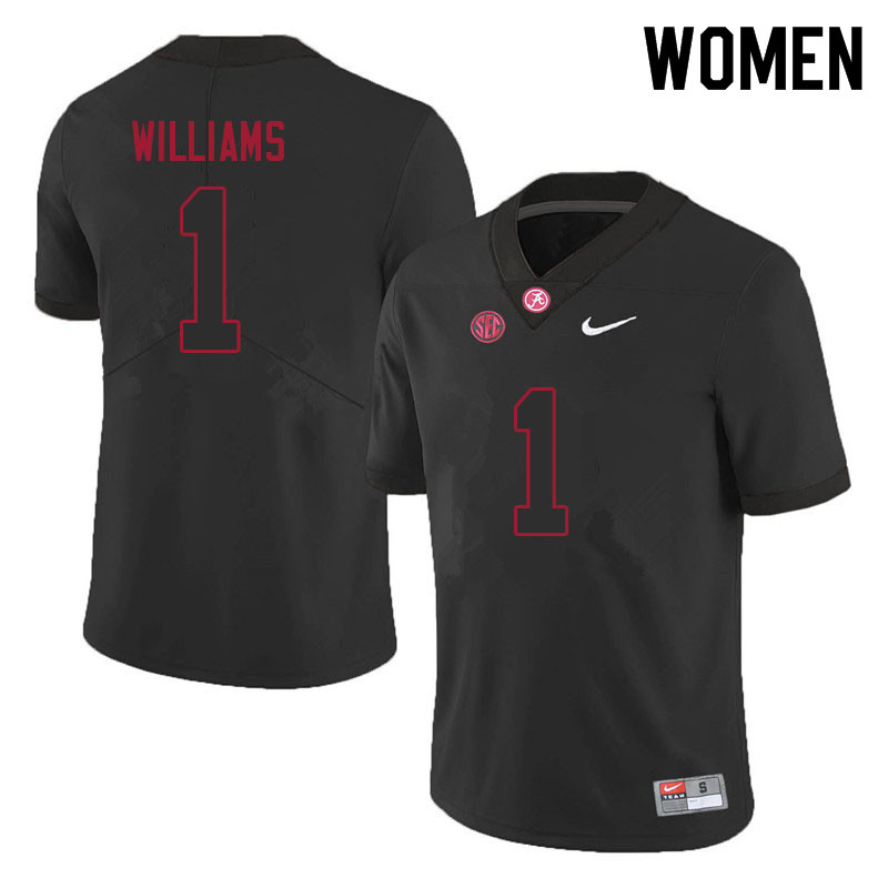 Women #1 Jameson Williams Alabama Crimson Tide College Football Jerseys Sale-Black